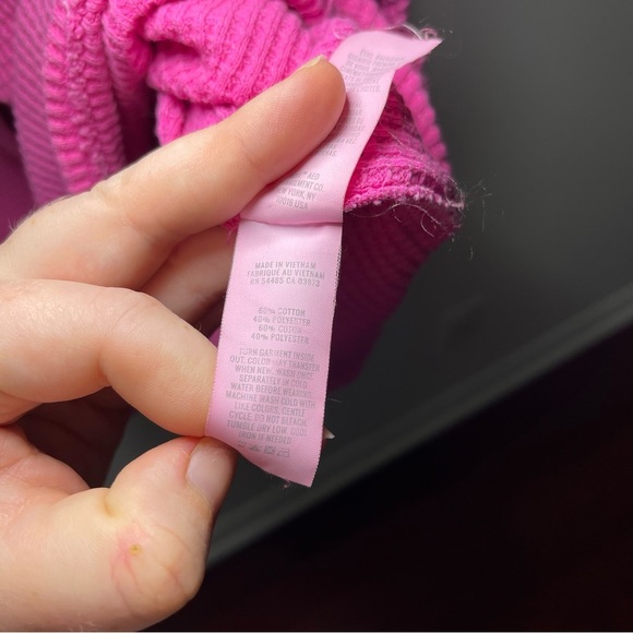 *SOLD* Aerie Women’s Pink Waffle Knit Lumber Jane Top M Long Sleeve oversized - Picture 5 of 10
